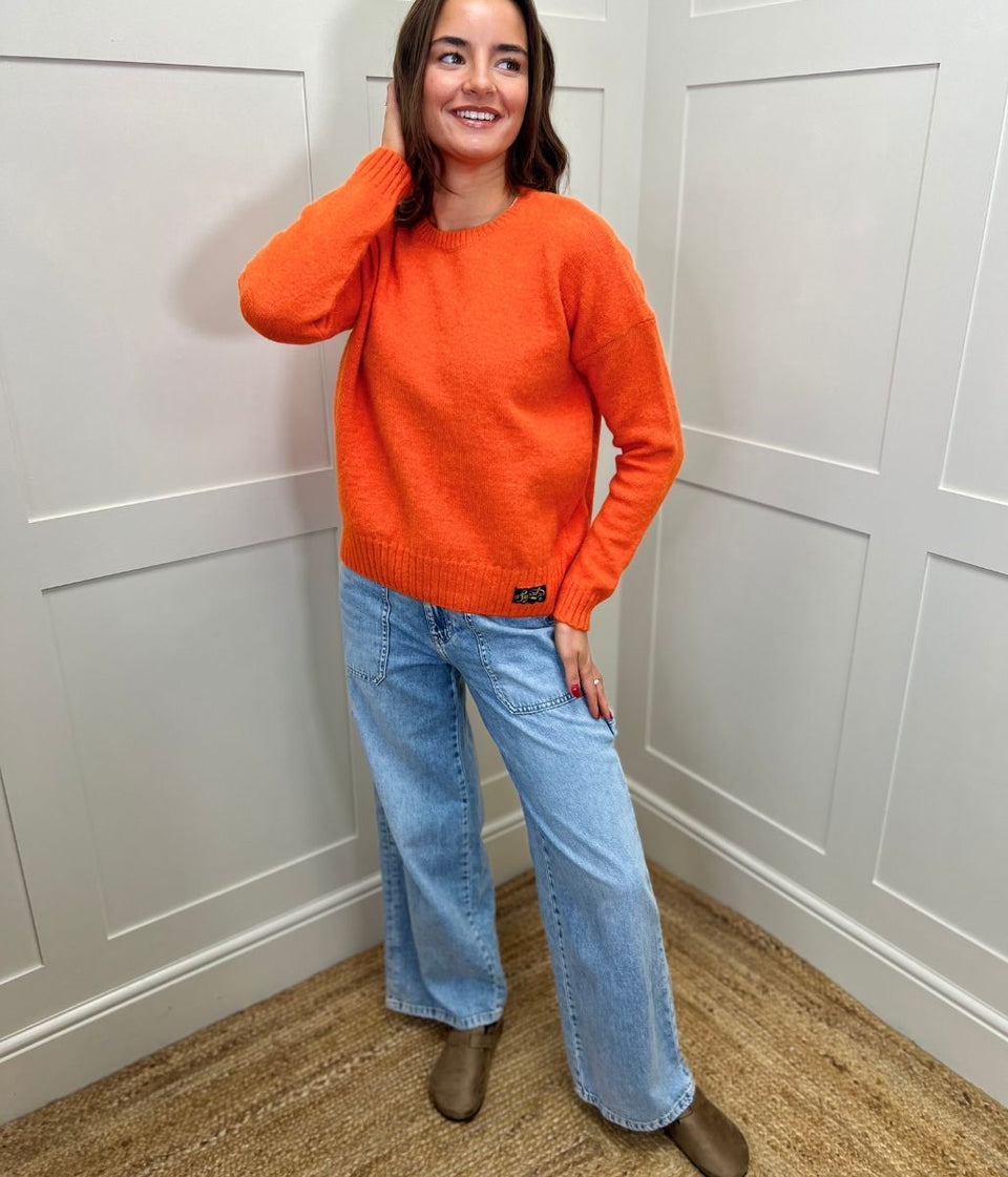 Orange Essential Crew Neck Jumper