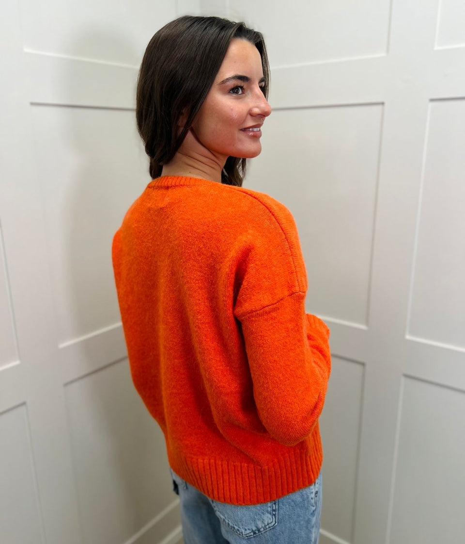 Orange Essential Crew Neck Jumper