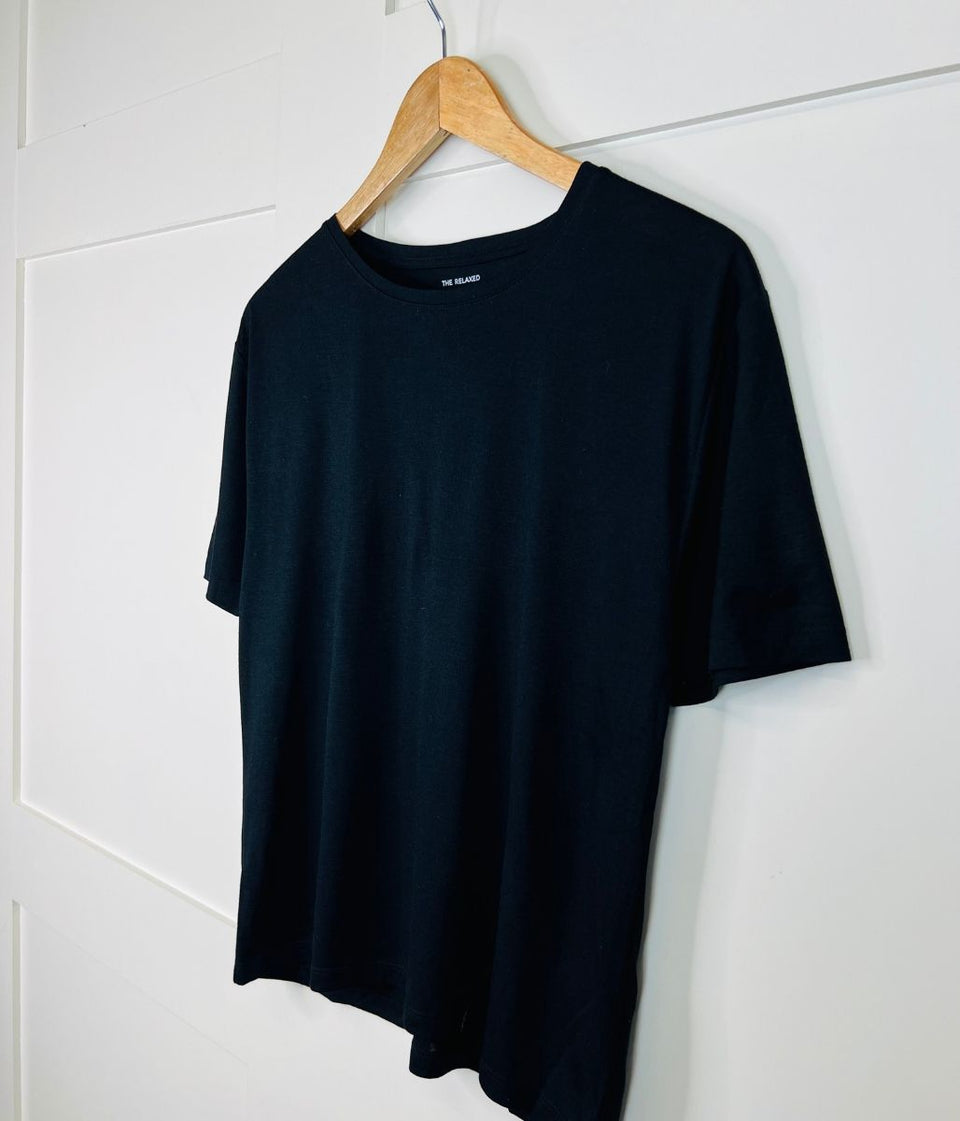 Black Relaxed Short Sleeve Tee