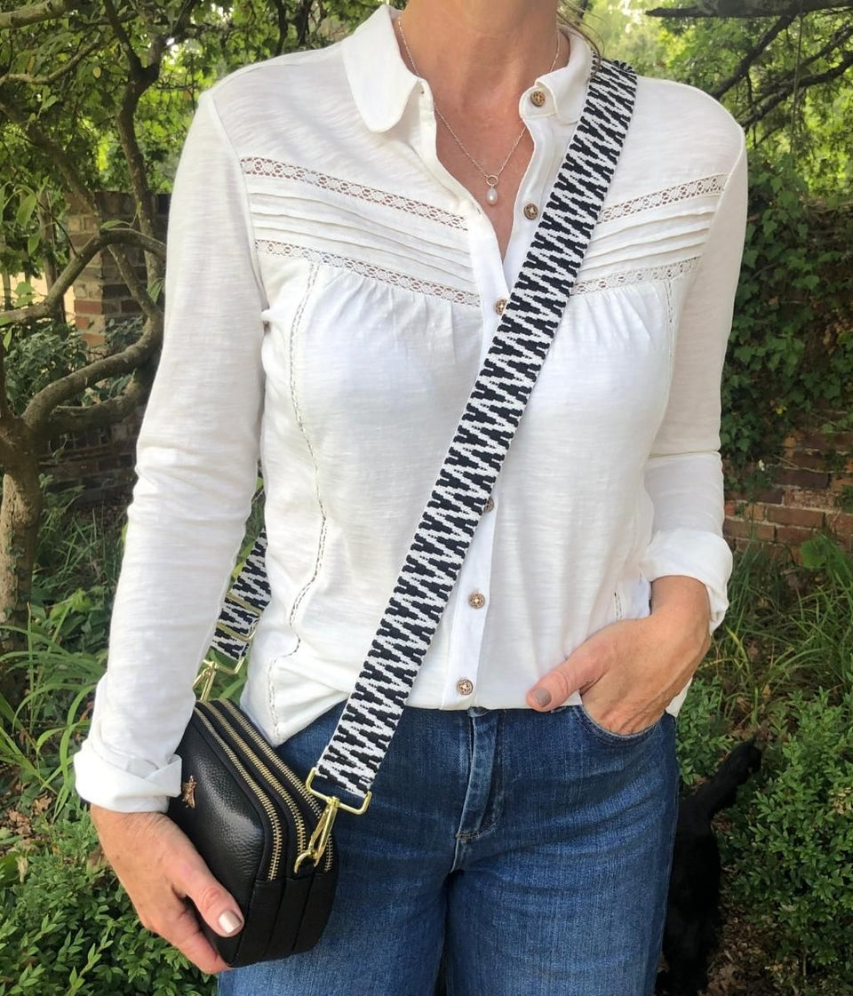 Ivory Crochet Trim Shirt