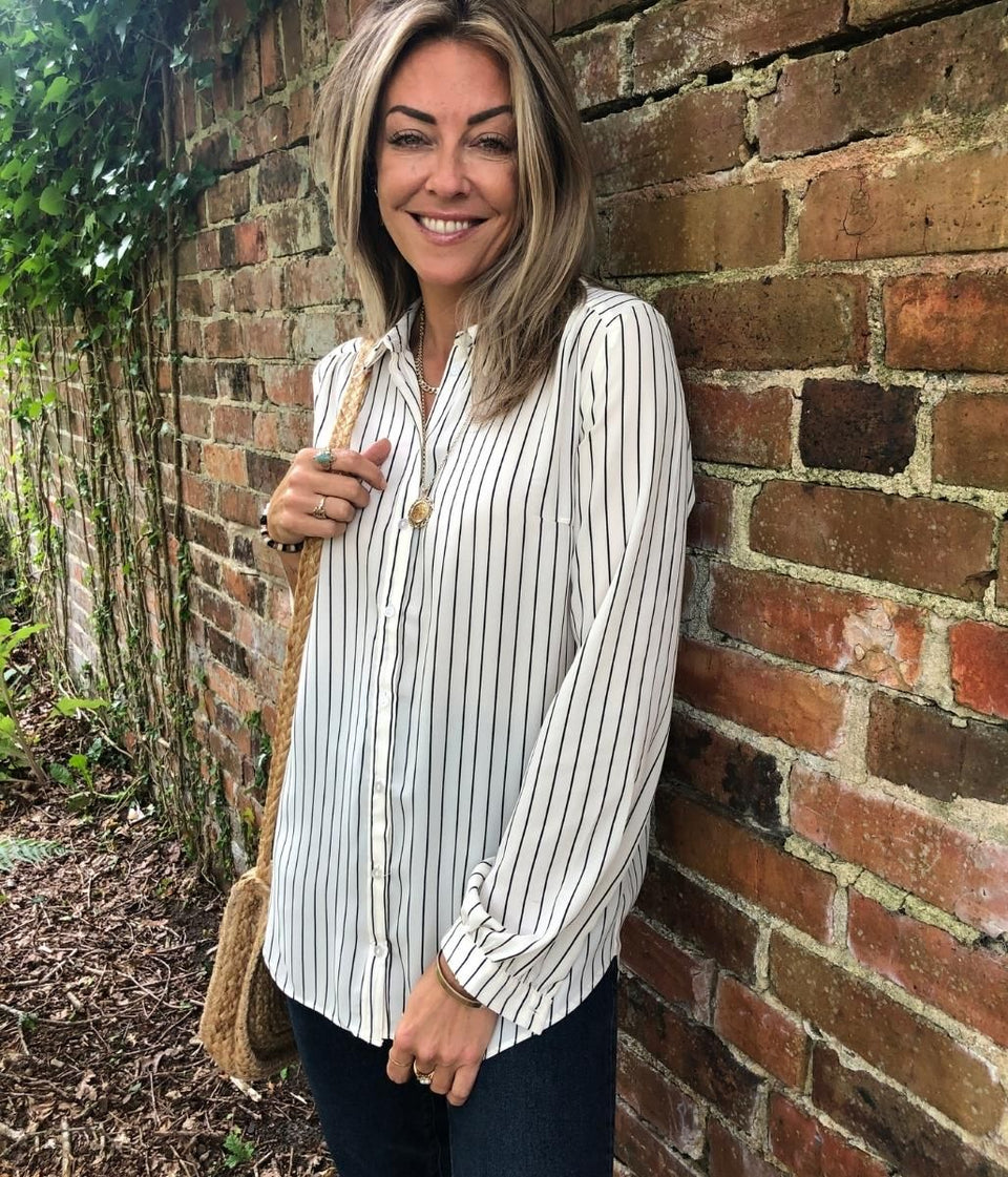 Ivory Pinstripe Blouse