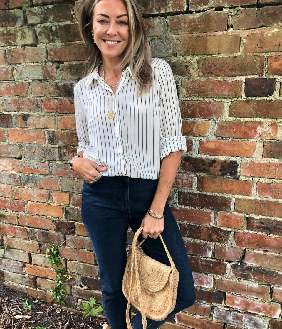 Ivory Pinstripe Blouse