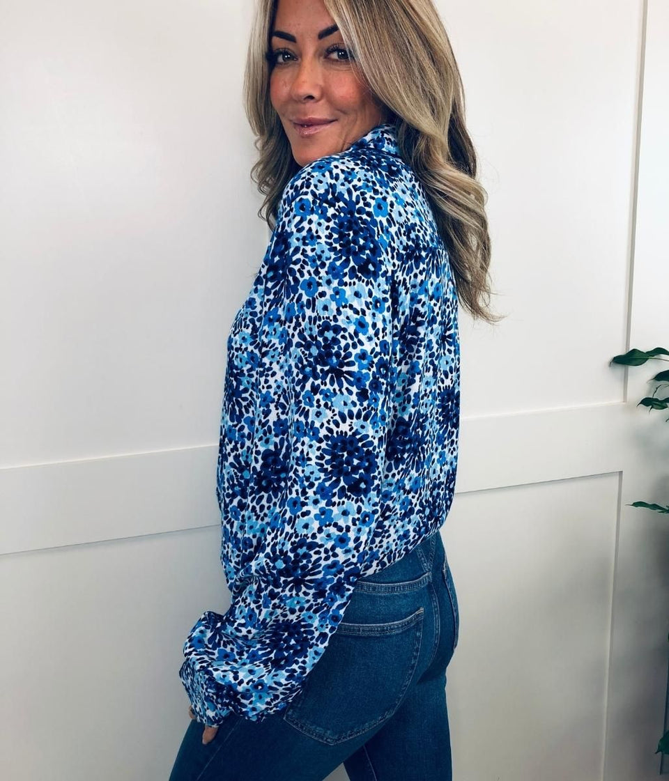 Blue Lottie Vintage Floral Blouse