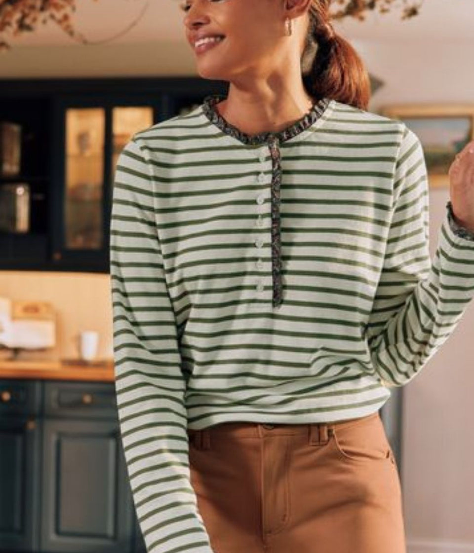 Olive Daphne Striped Top