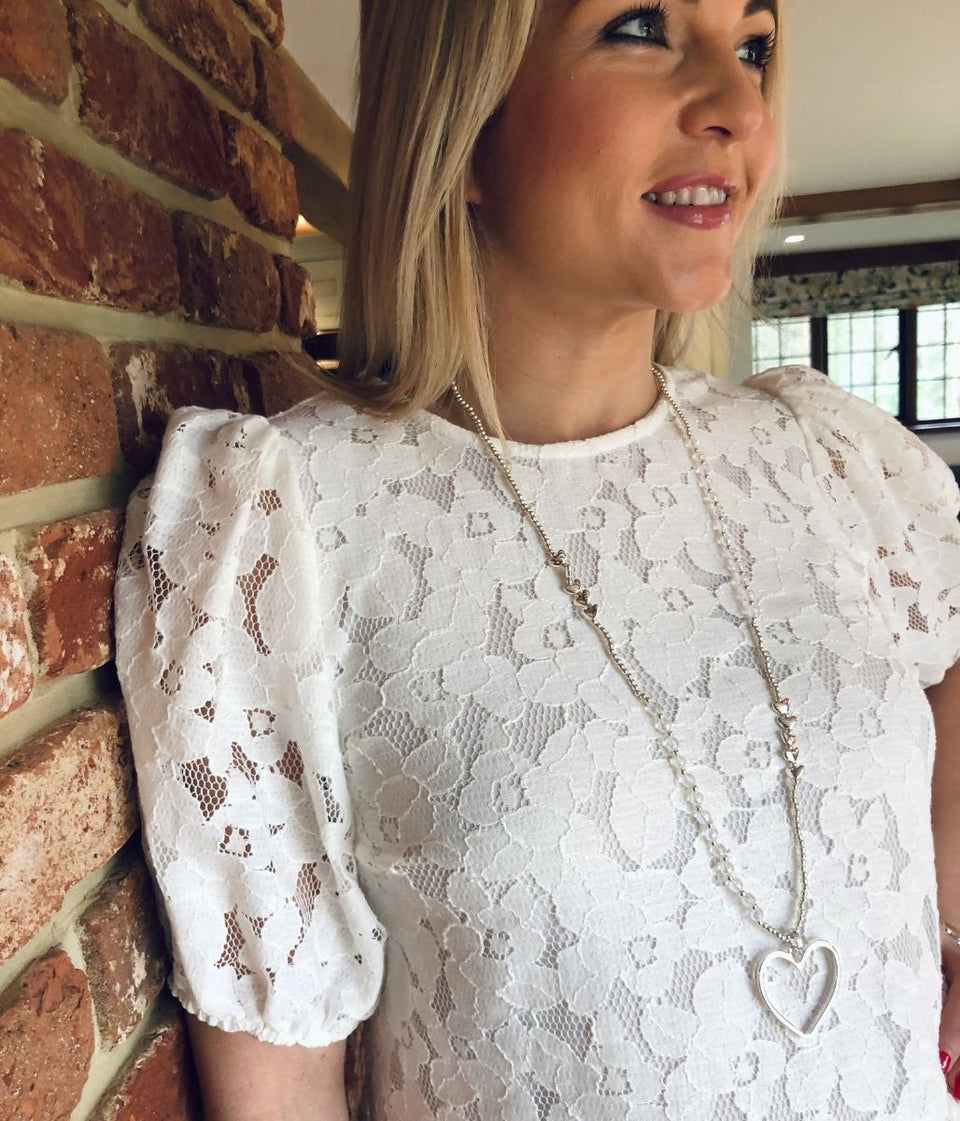 Ivory Lace Overlay Top