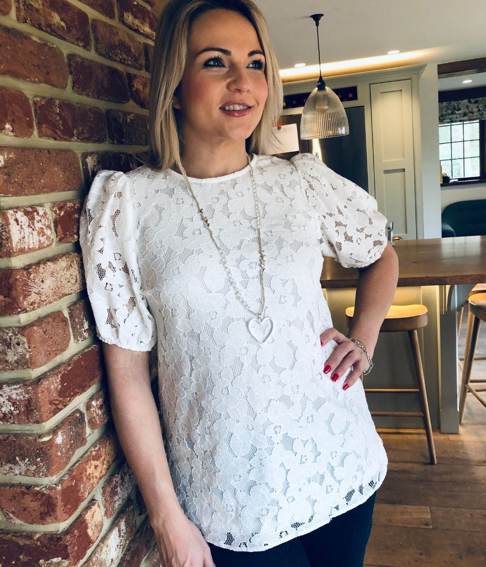 Ivory Lace Overlay Top