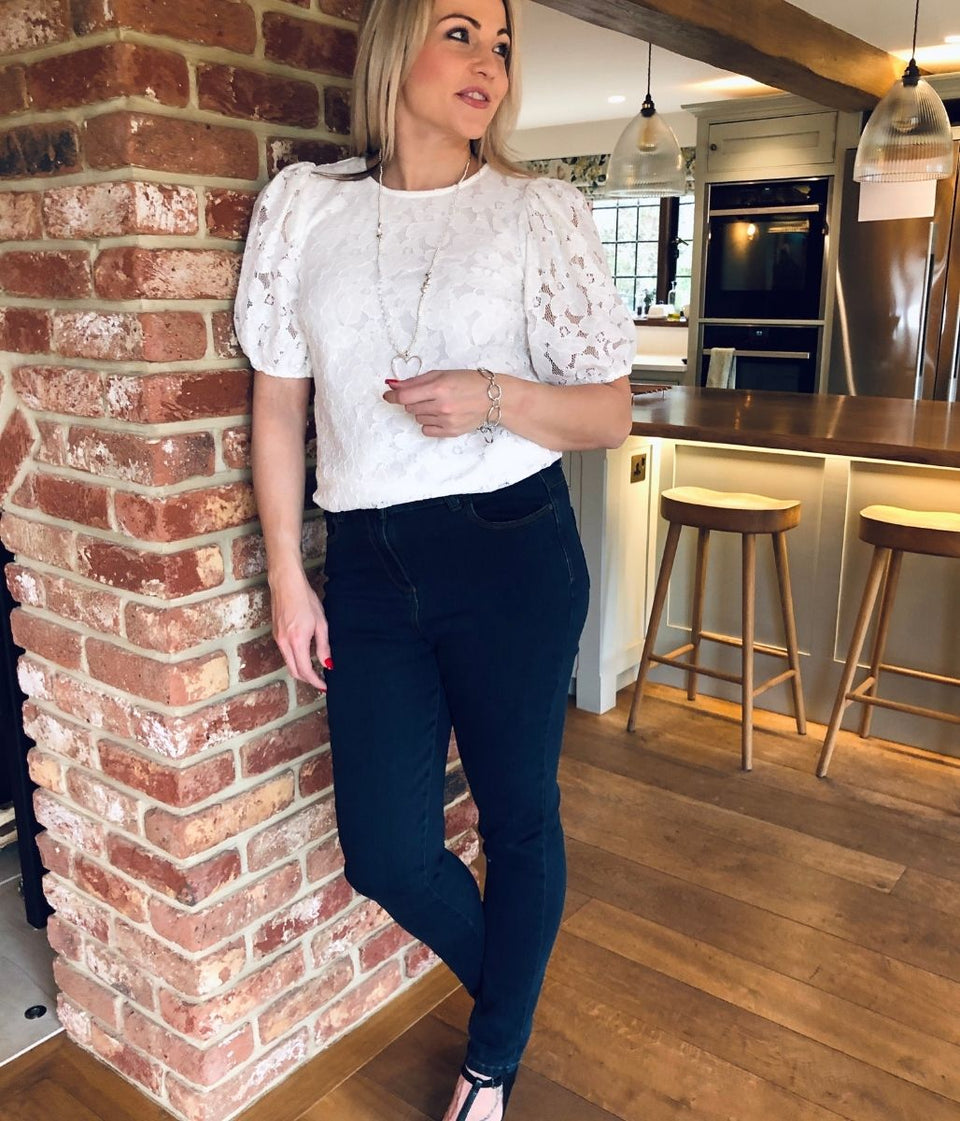 Ivory Lace Overlay Top