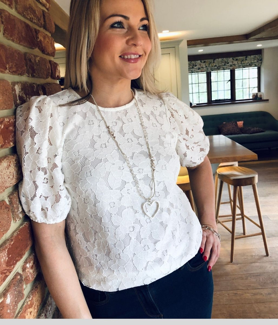 Ivory Lace Overlay Top