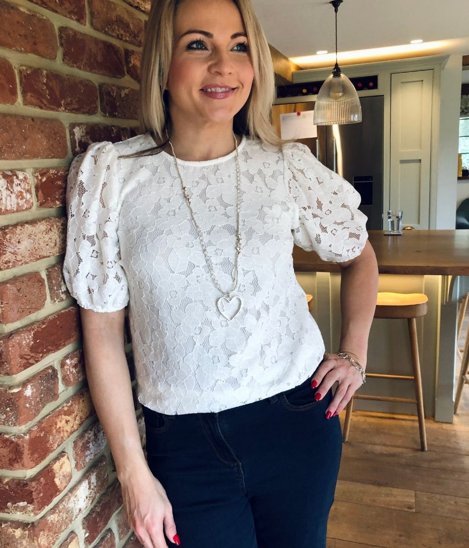 Ivory Lace Overlay Top