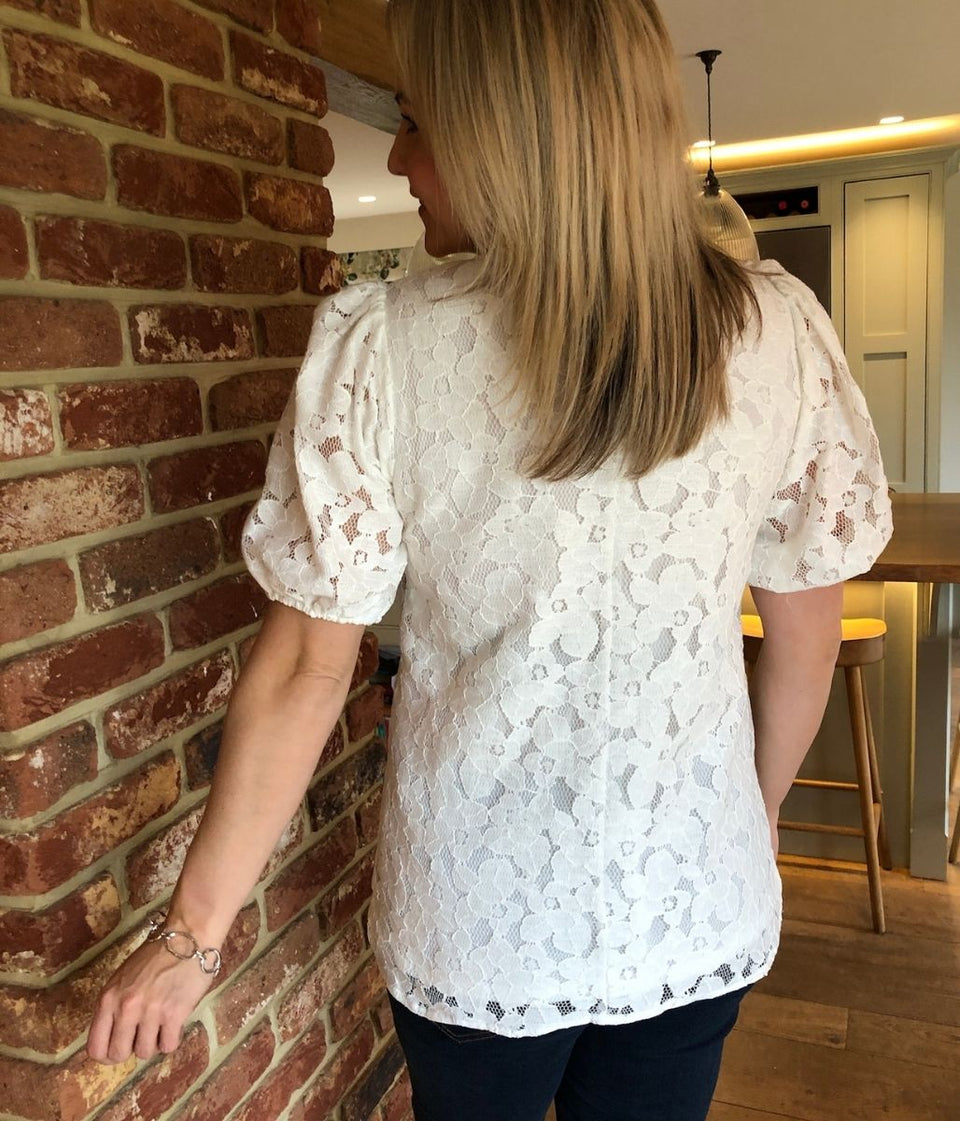 Ivory Lace Overlay Top