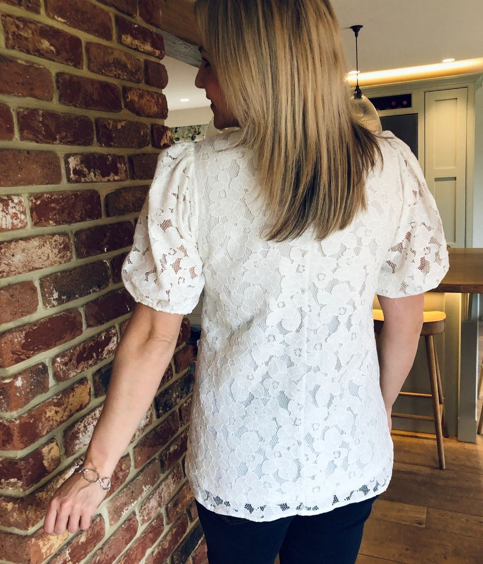 Ivory Lace Overlay Top