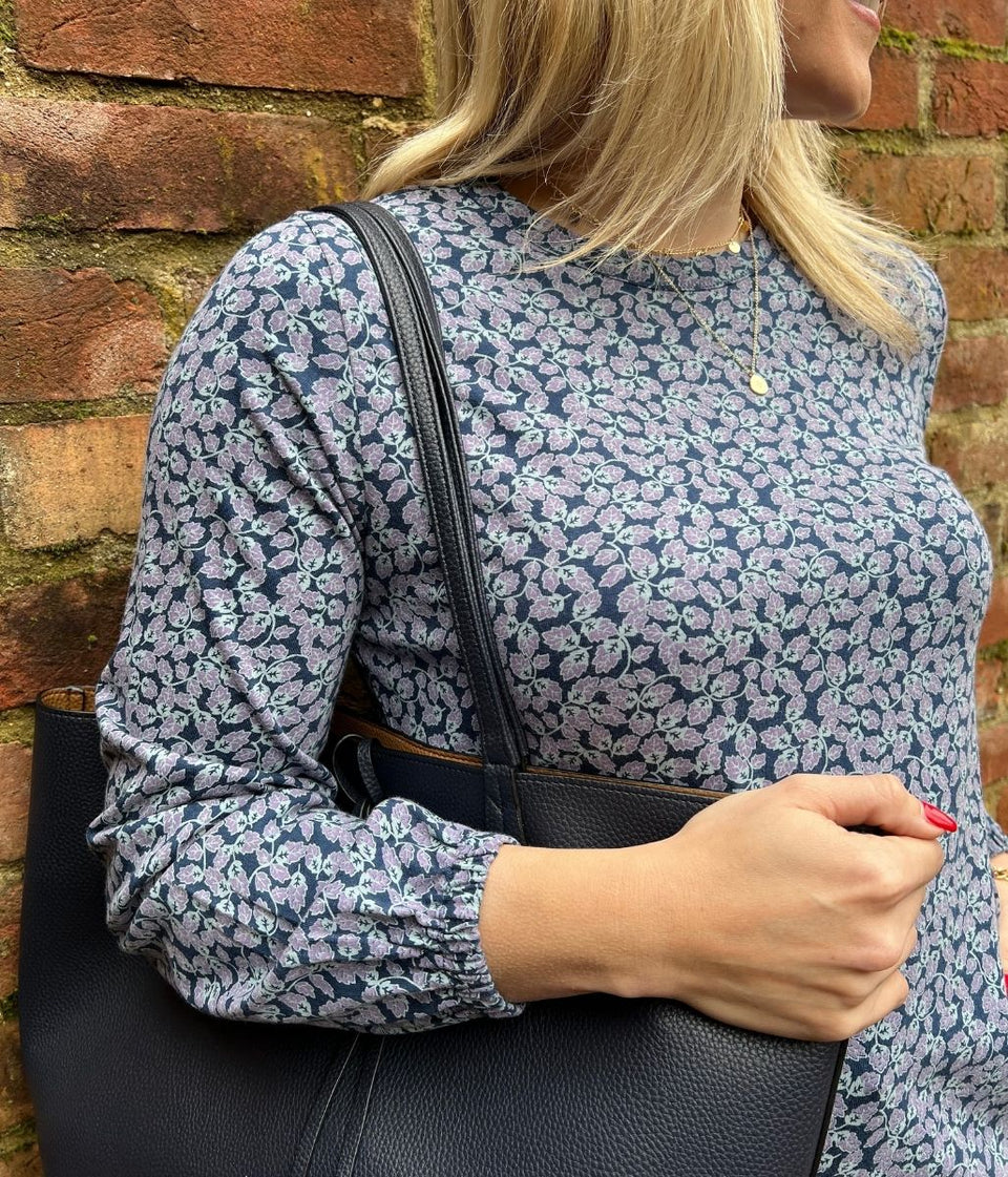 Leaf Print Jersey Top