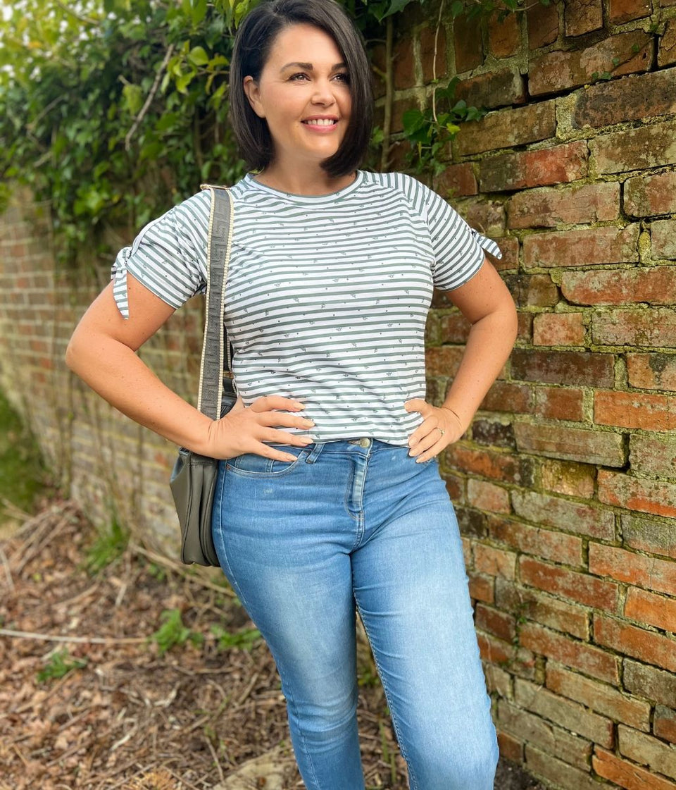 Teal Striped Penelope Tee