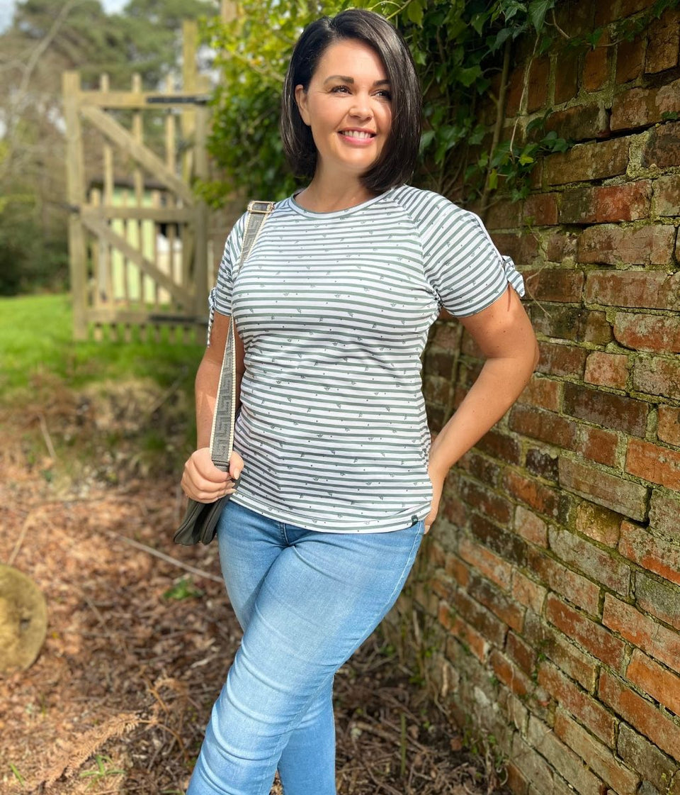 Teal Striped Penelope Tee