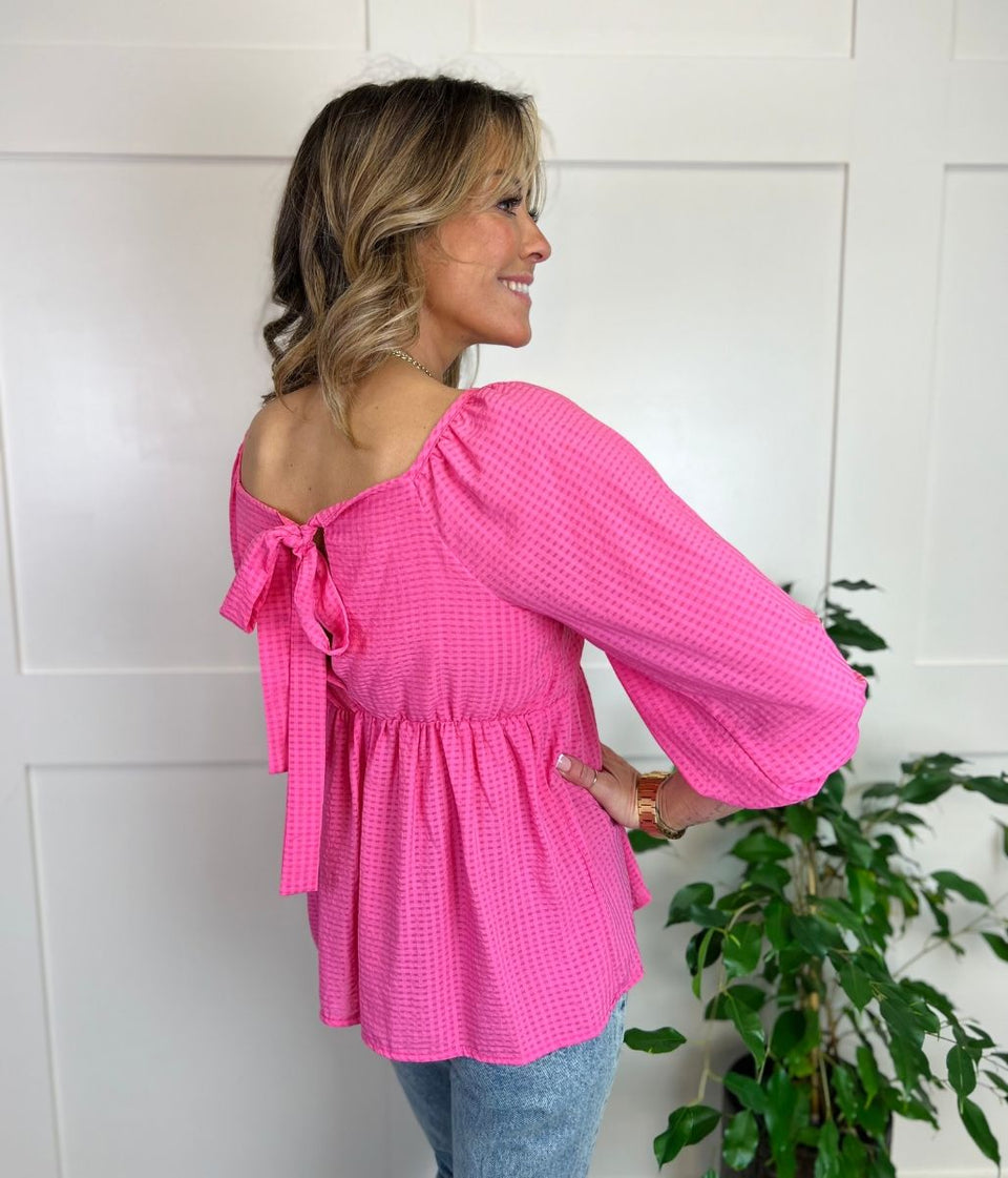 Pink Bow Back Top