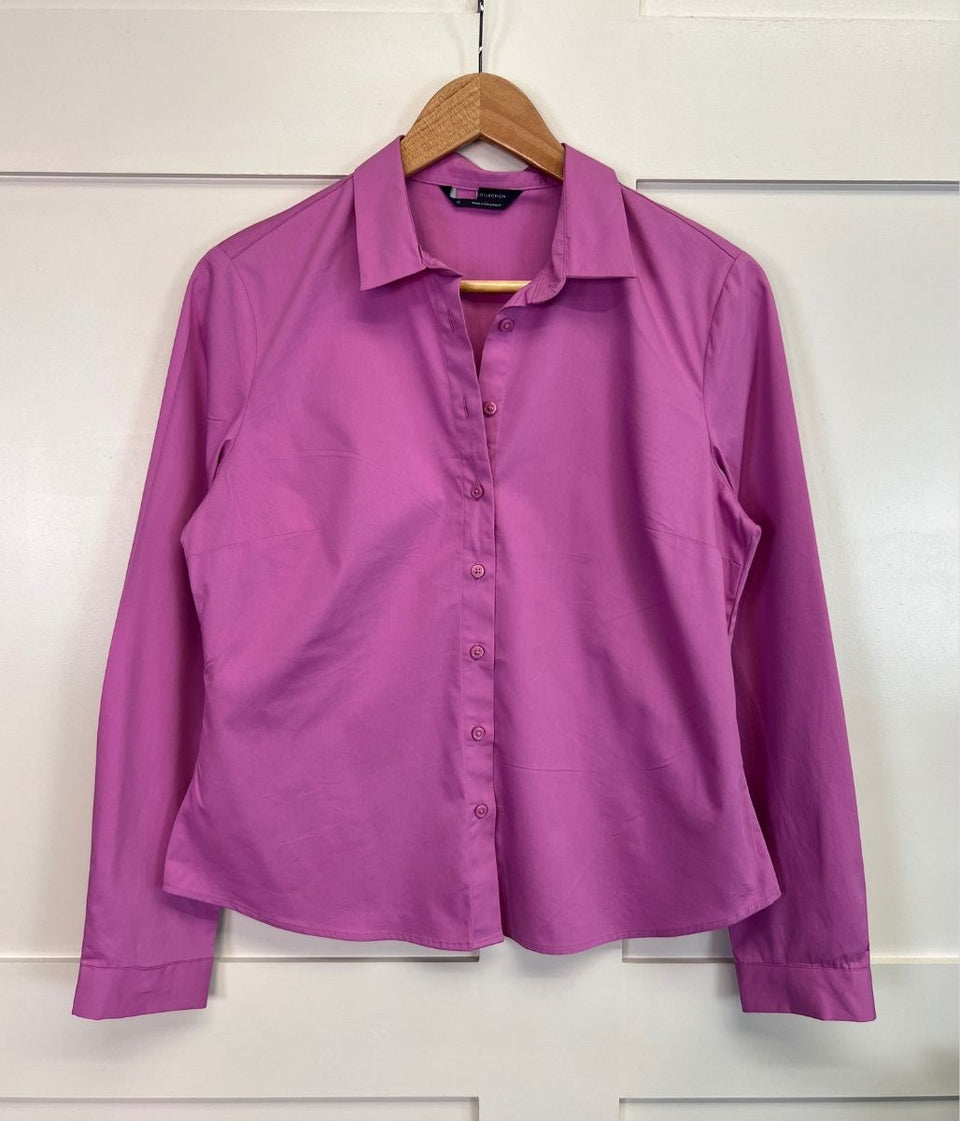 Pink Cotton Rich Fitted Shirt