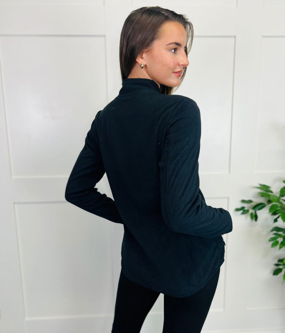 Black Funnel Neck Activewear Fleece