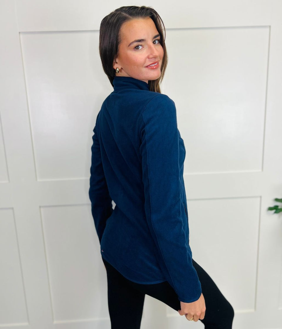 Navy Funnel Neck Activewear Fleece