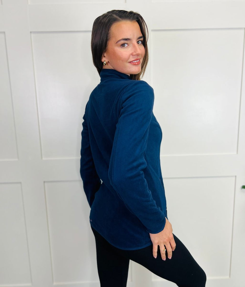 Navy Funnel Neck Activewear Fleece