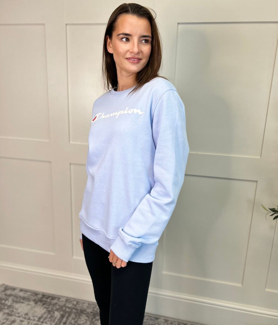 Sky blue champion crewneck online