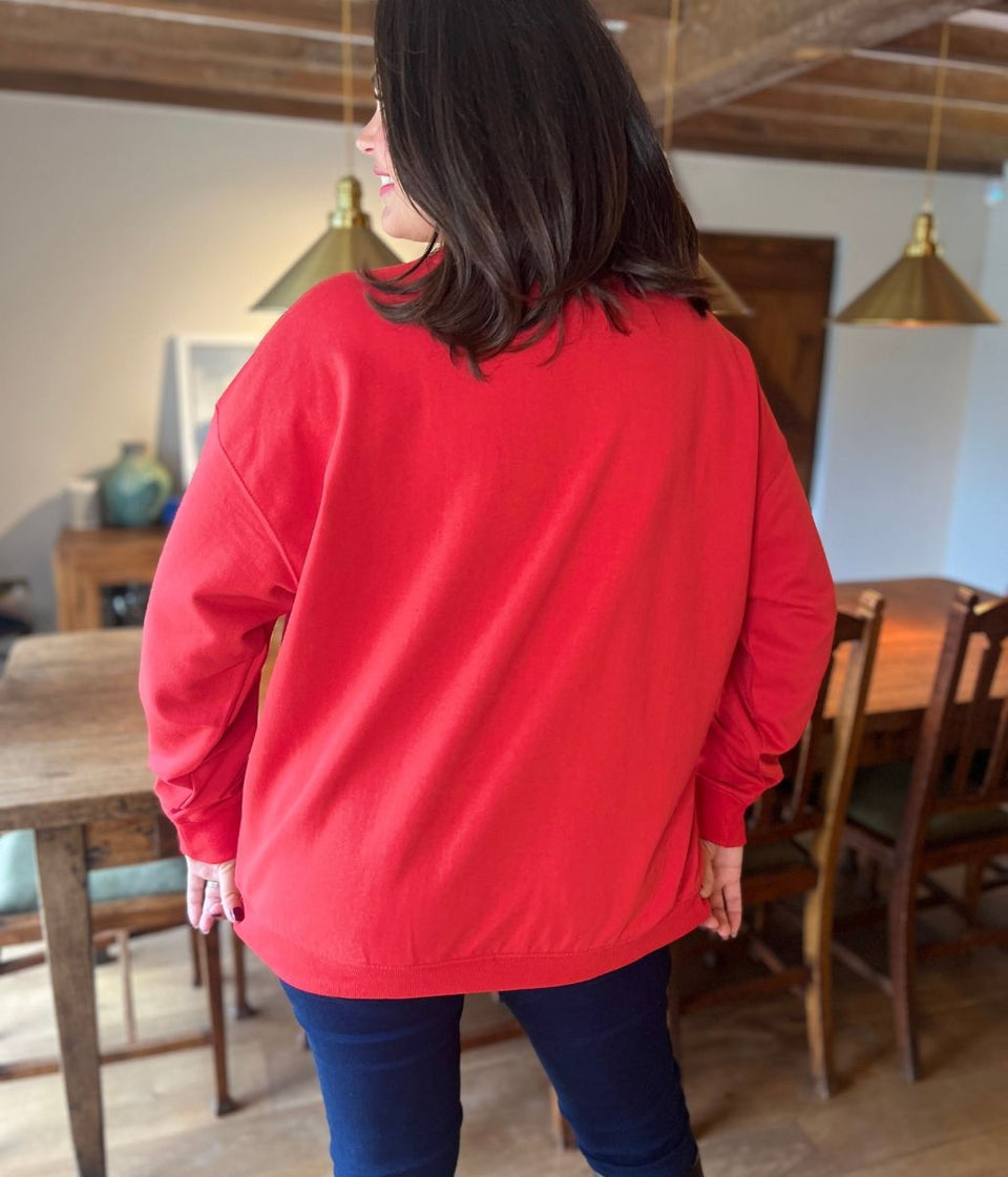 Red L'Amour Print Sweatshirt