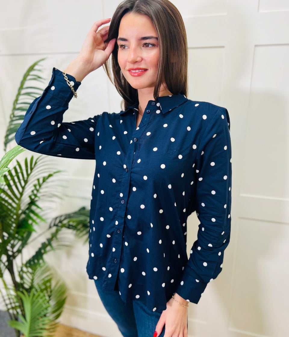 Navy Polka Dot Shirt