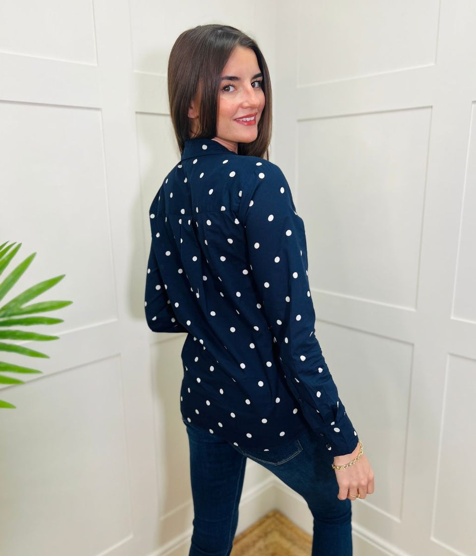 Navy Polka Dot Shirt