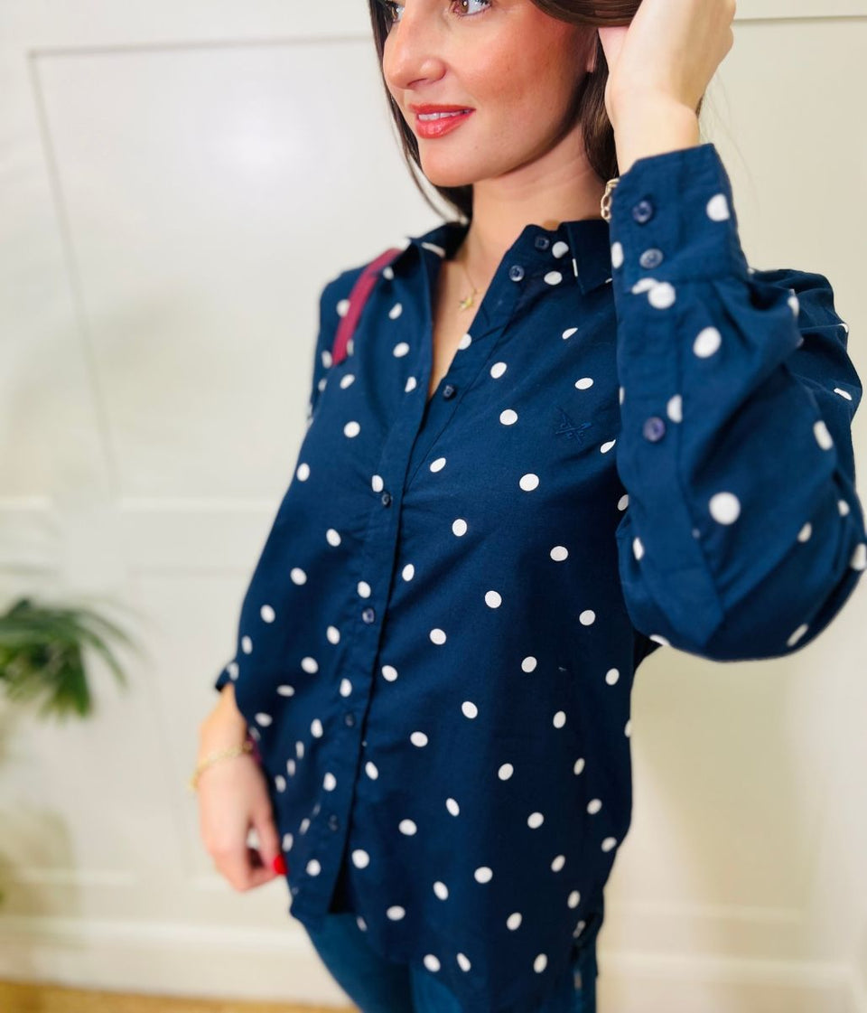 Navy Polka Dot Shirt