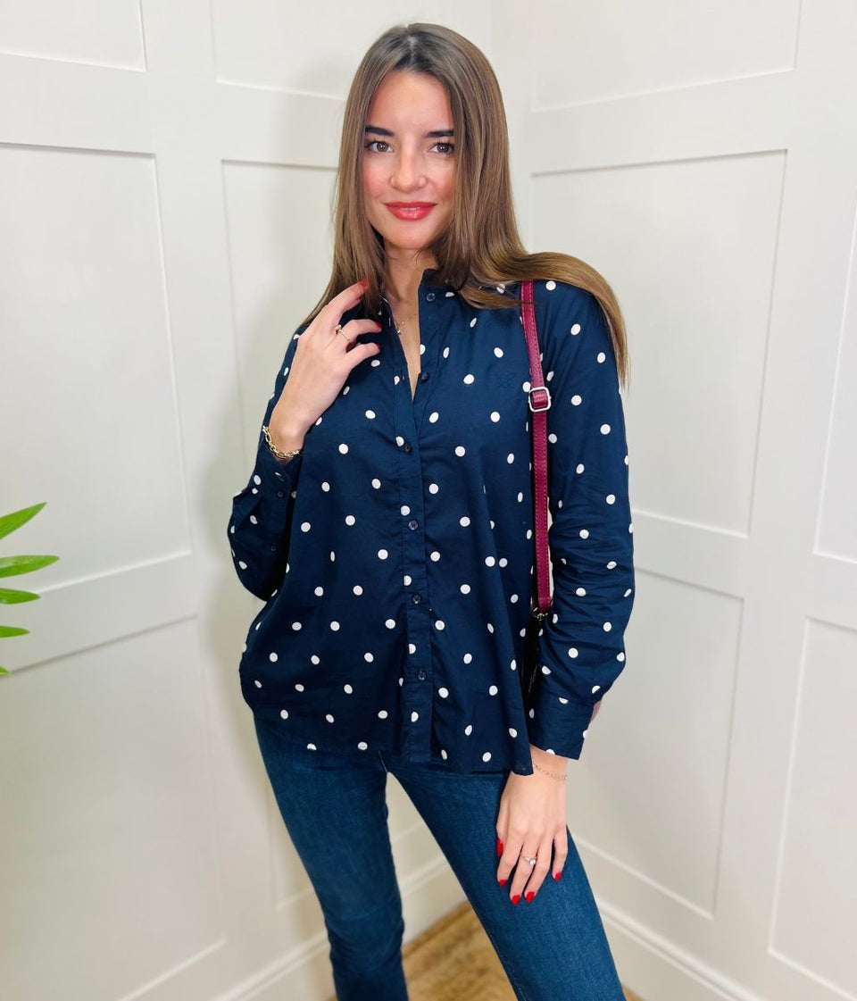 Navy Polka Dot Shirt