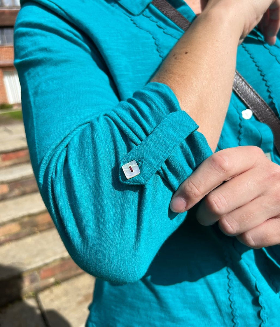 Pagoda Blue Rick Rack Jersey Shirt