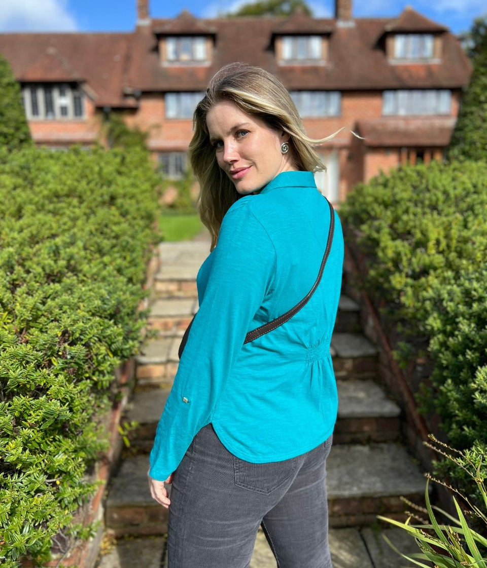 Pagoda Blue Rick Rack Jersey Shirt