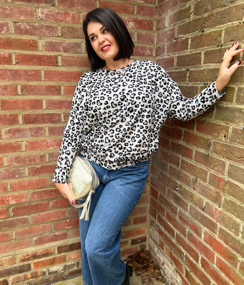 Leopard Print Batwing Top