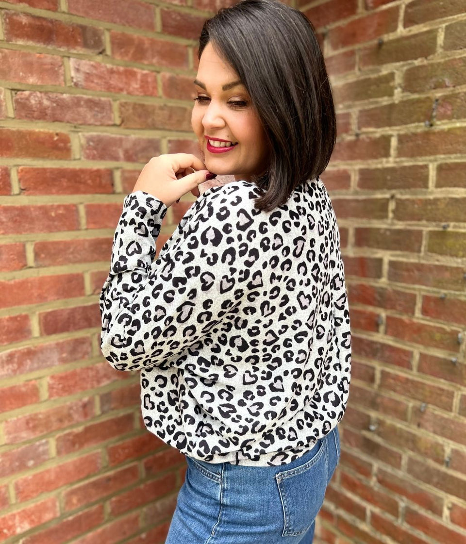 Leopard Print Batwing Top