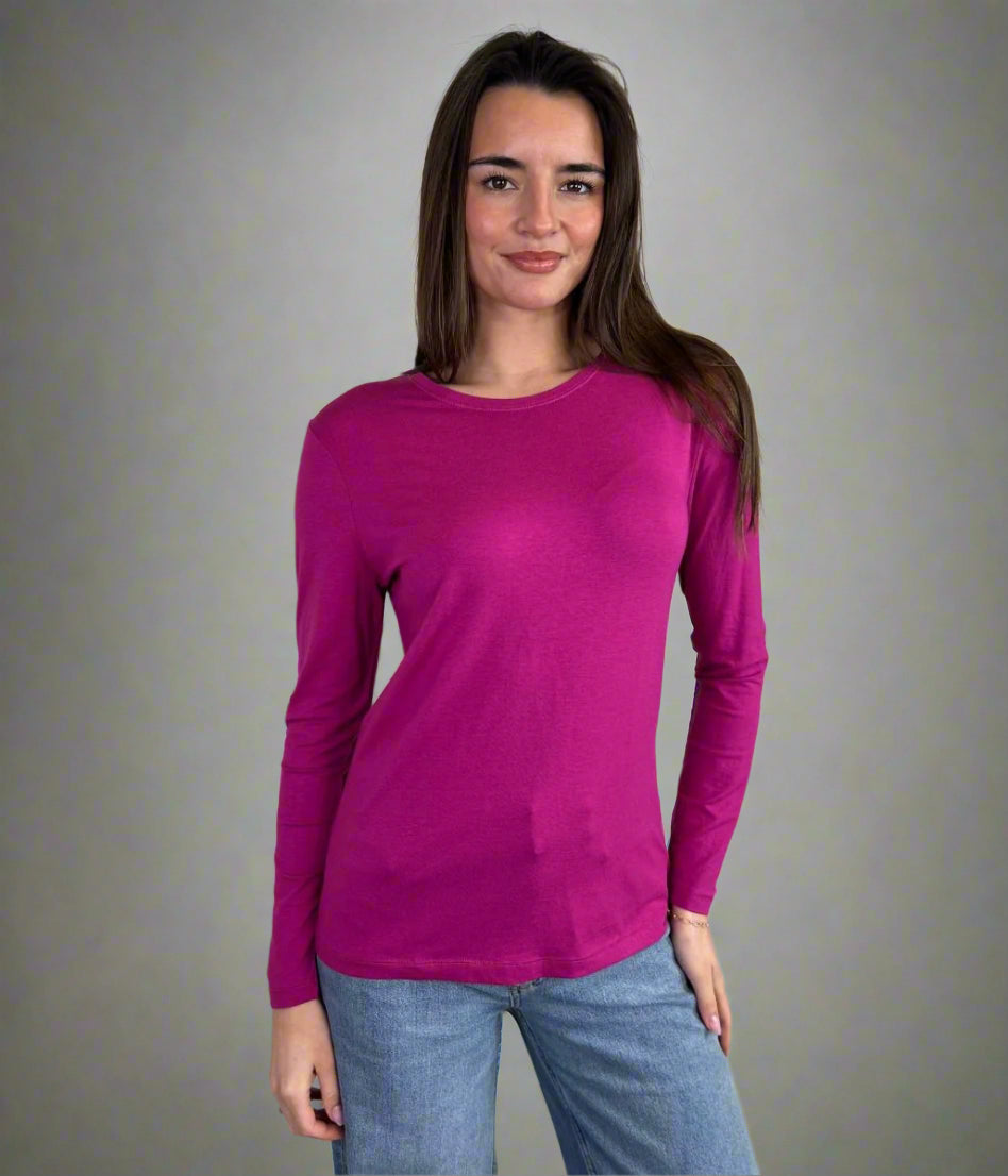 Pink Slim Fit Long Sleeve Top