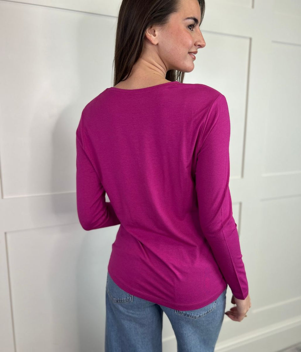 Pink Slim Fit Long Sleeve Top