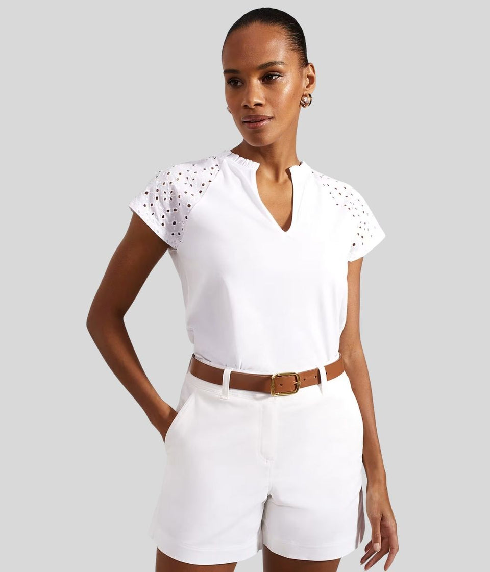 White Beki Broderie Top