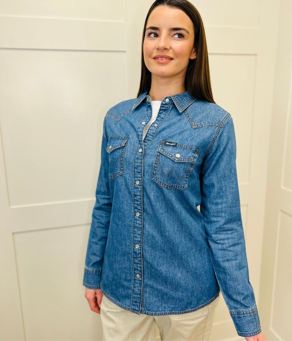 Mid Blue Single Stitch Denim Shirt