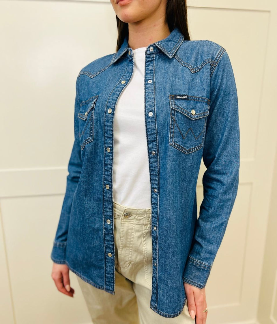 Mid Blue Single Stitch Denim Shirt