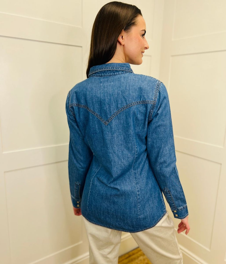 Mid Blue Single Stitch Denim Shirt