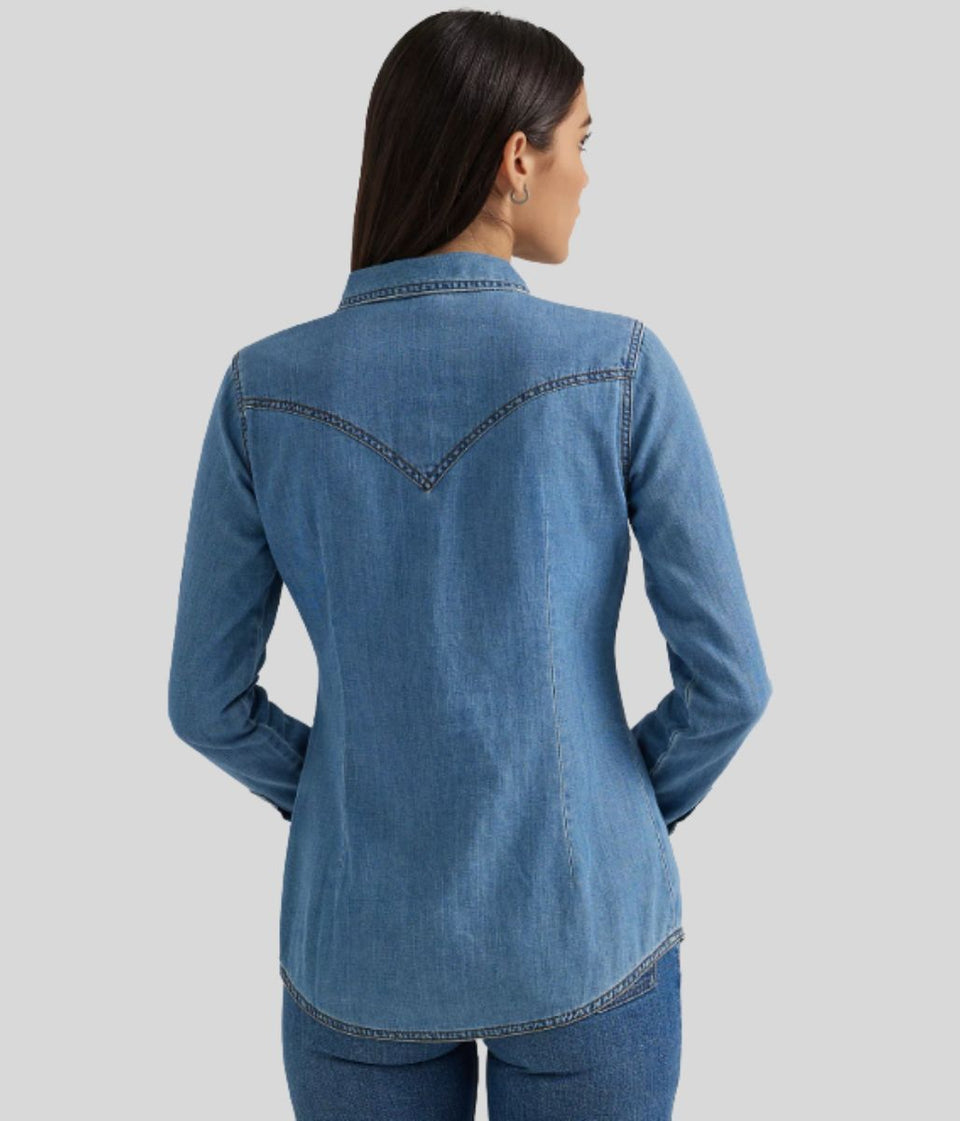 Mid Blue Single Stitch Denim Shirt