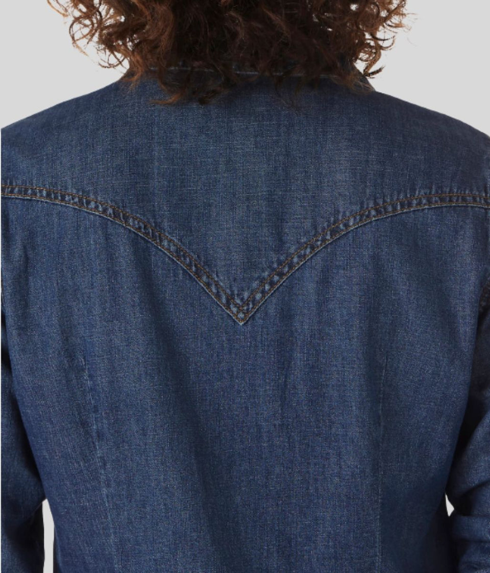 Dark Denim Single Stitch Denim Shirt