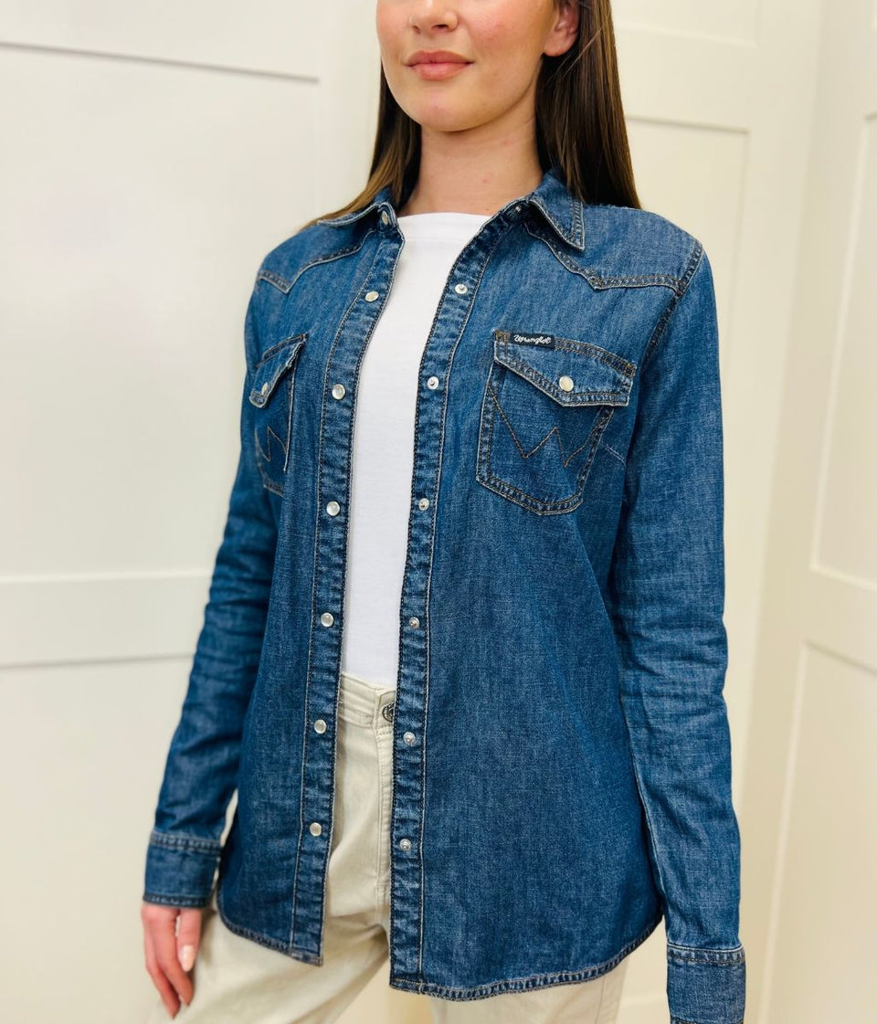 Dark Denim Single Stitch Denim Shirt