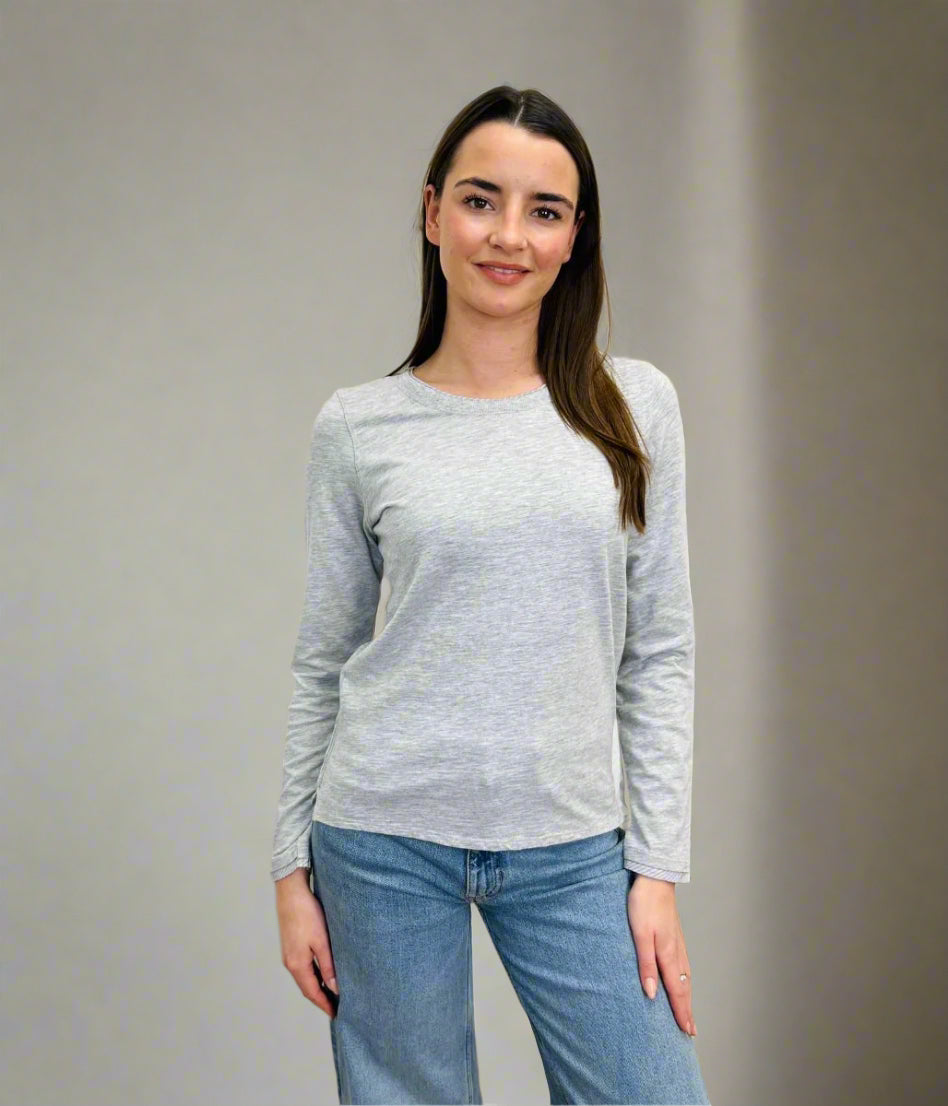 Grey Marl Long Sleeve Top