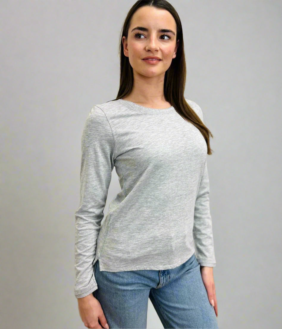 Grey Marl Long Sleeve Top