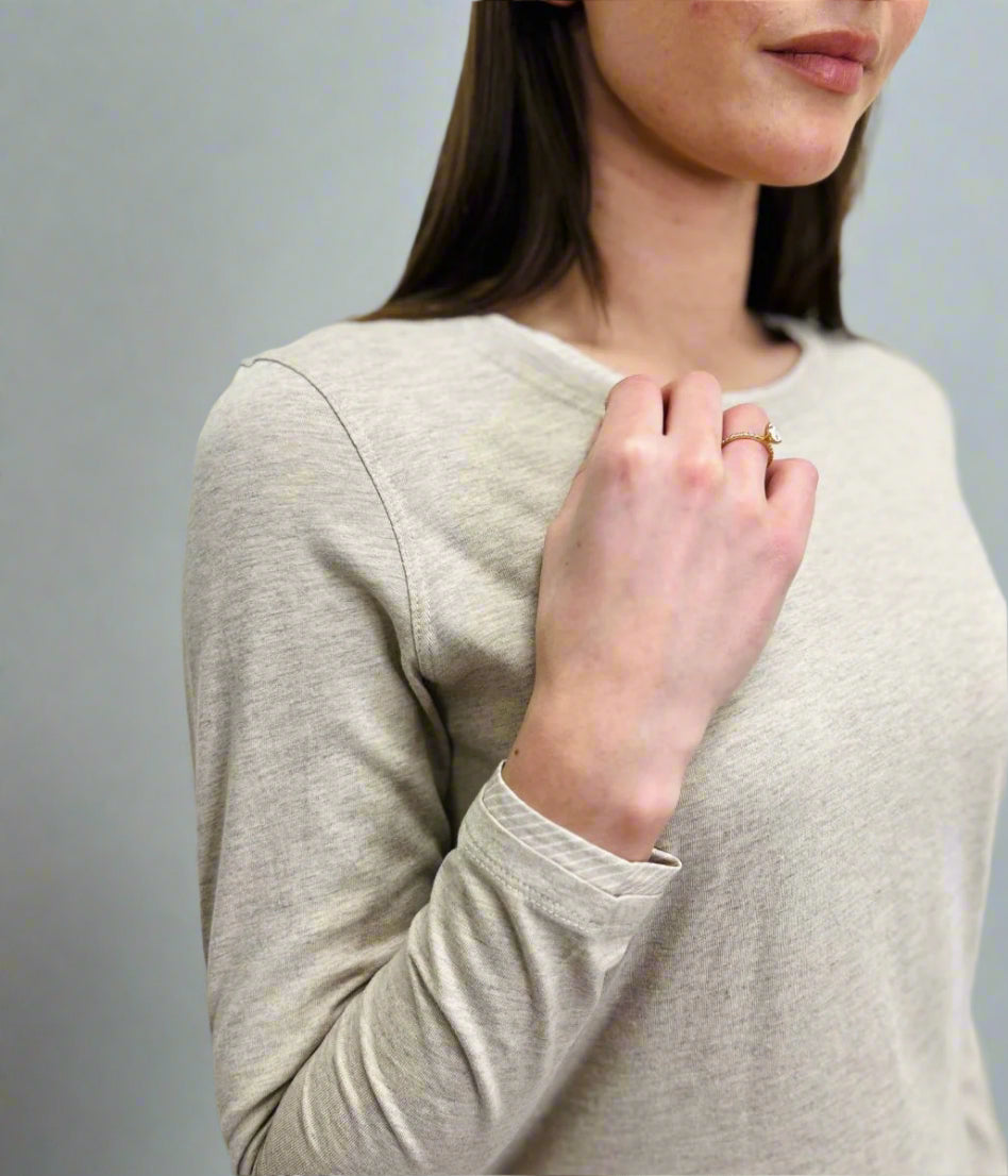 Oatmeal Marl Long Sleeve Top