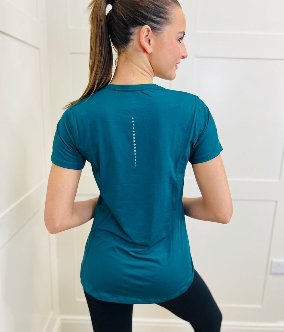 Teal Short Sleeve Good Move Active Top