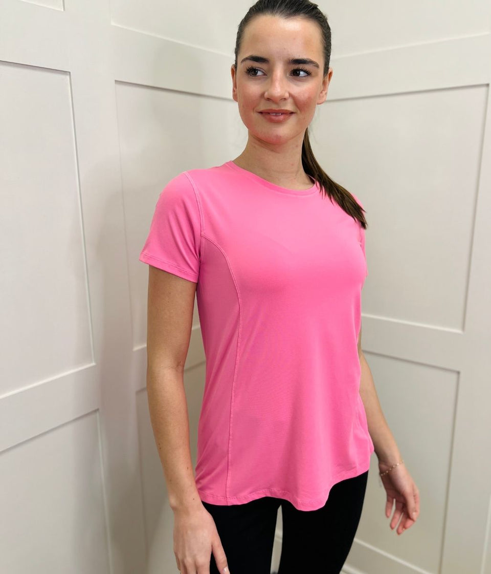 Pink Short Sleeve Good Move Active Top