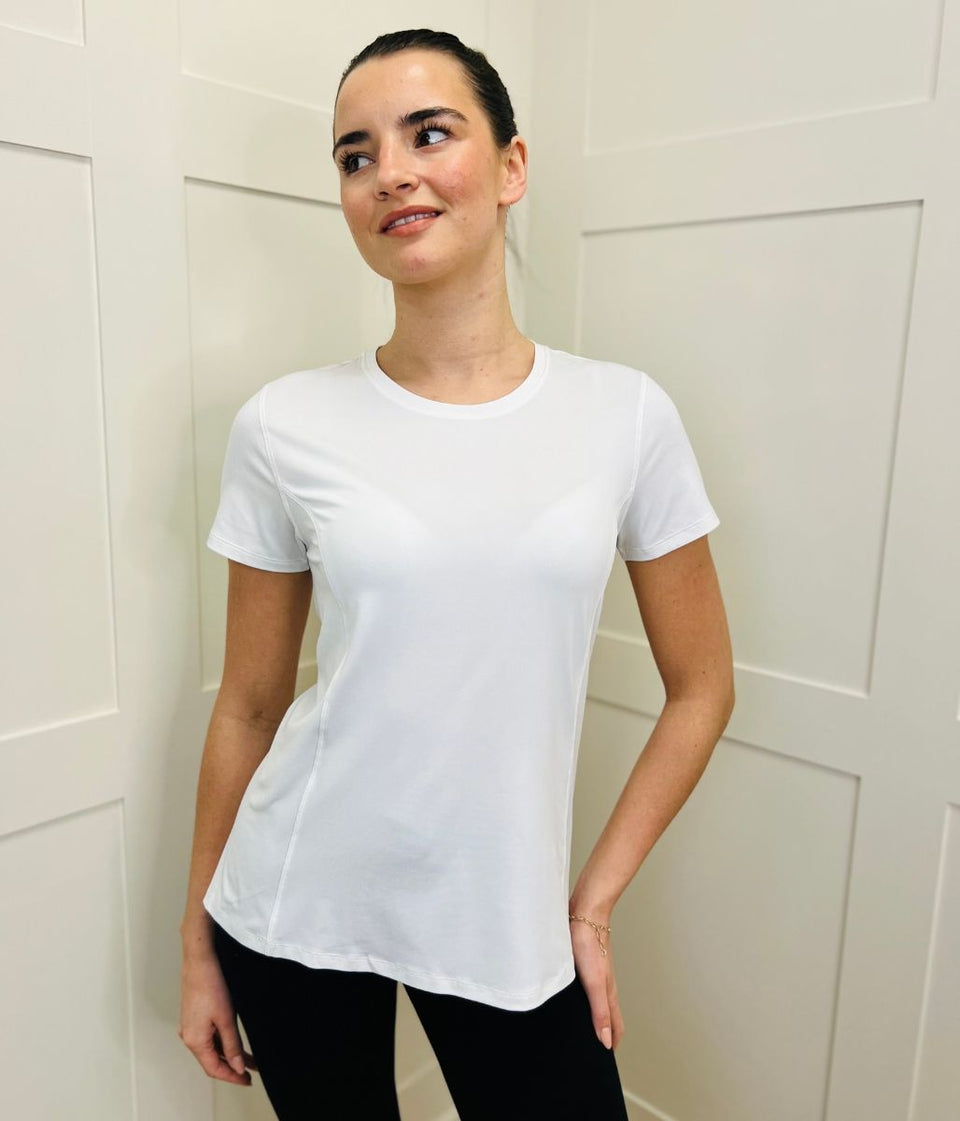 White Short Sleeve Good Move Active Top