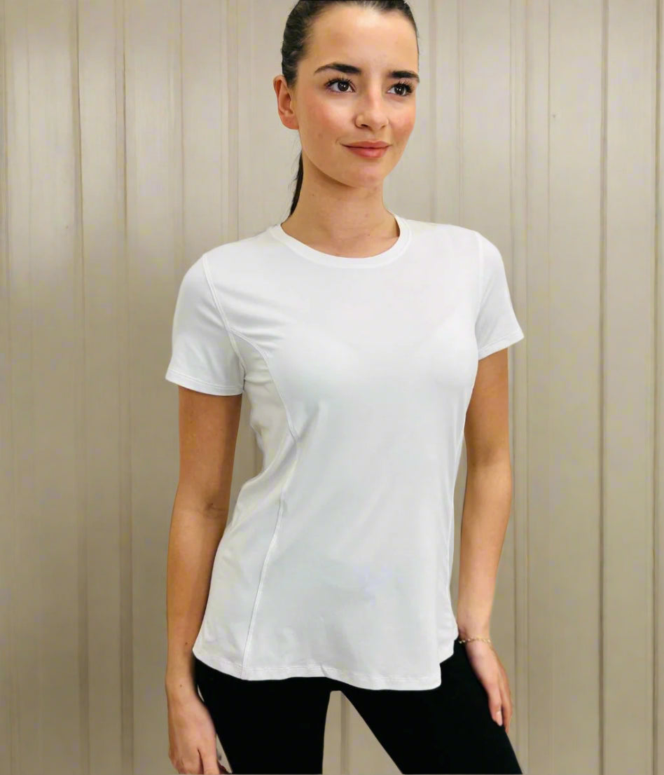 White Short Sleeve Good Move Active Top