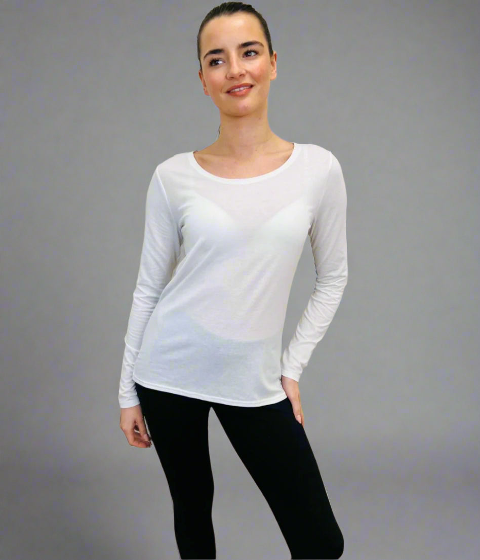 White Long Sleeve Good Move Active Top